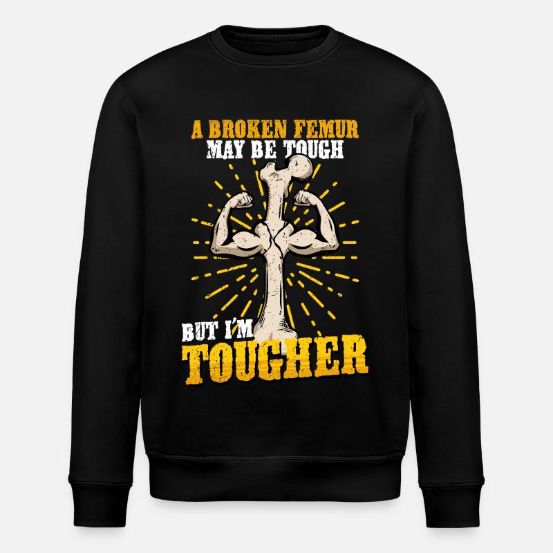 Fracture de la jambe Cuisse cassée - Sweat bio ROLLER Stanley/Stella Unisexe - noir