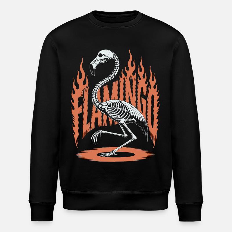 Flamingo flammes squelette Halloween - Sweat bio ROLLER Stanley/Stella Unisexe - noir