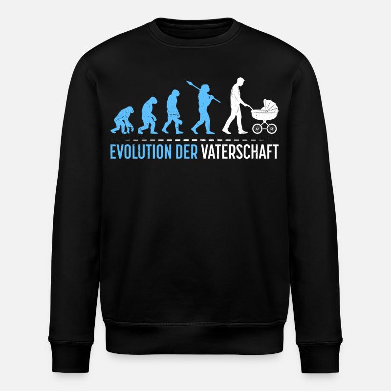 Werdender Vater EVOLUTION DER VATERSCHAFT Lustig - Stanley/Stella Unisex Bio-Sweatshirt ROLLER - Schwarz