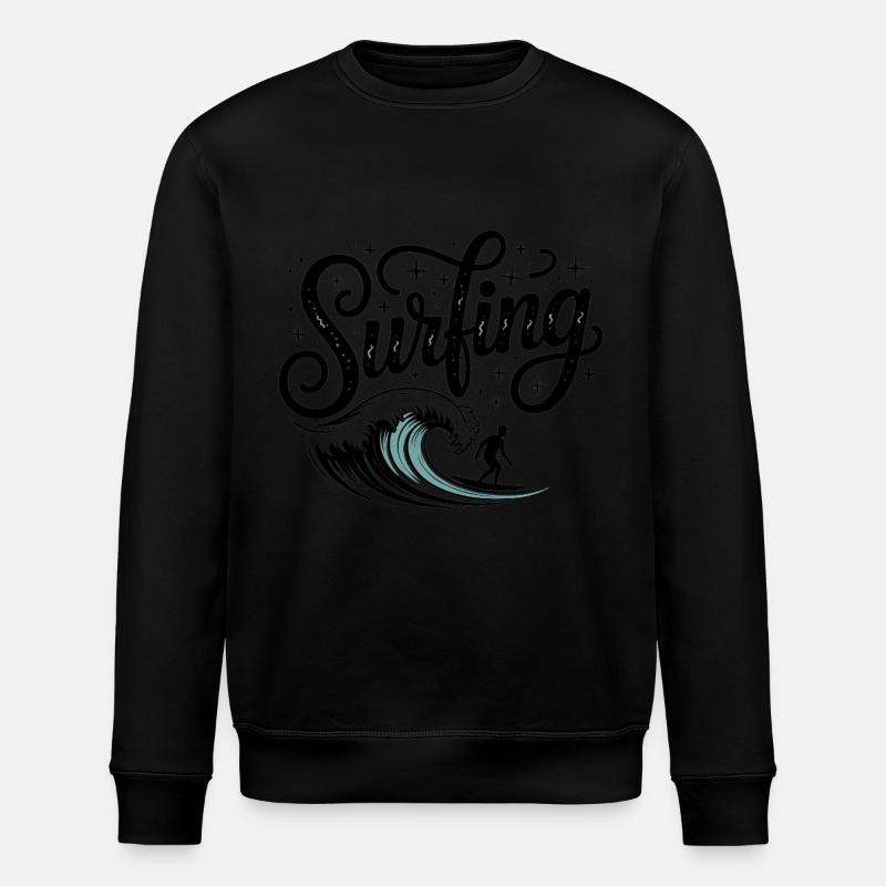 Surfen - Cooles Surfer-Logo - Stanley/Stella Unisex Bio-Sweatshirt ROLLER - Schwarz
