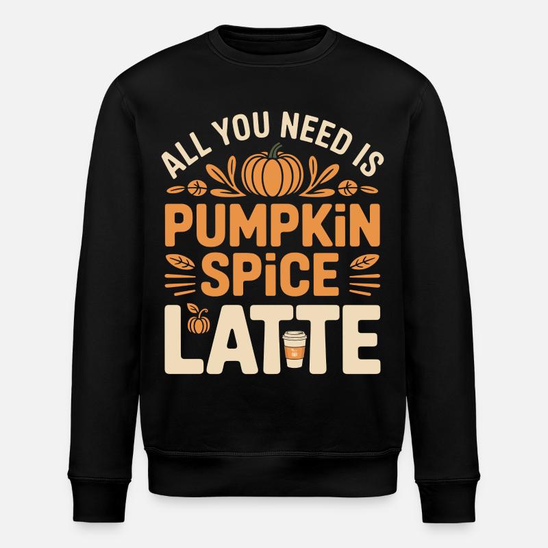 Kürbis Herbst Pumpkin Spice Latte - Stanley/Stella Unisex Bio-Sweatshirt ROLLER - Schwarz