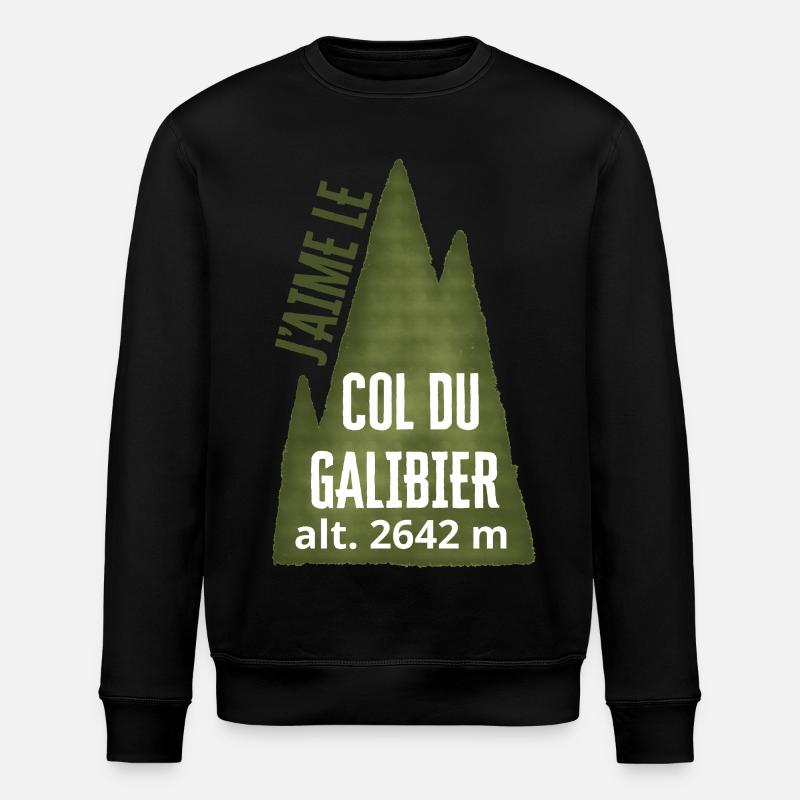 Col du Galibier Alt 2642 m - Sweat bio ROLLER Stanley/Stella Unisexe - noir