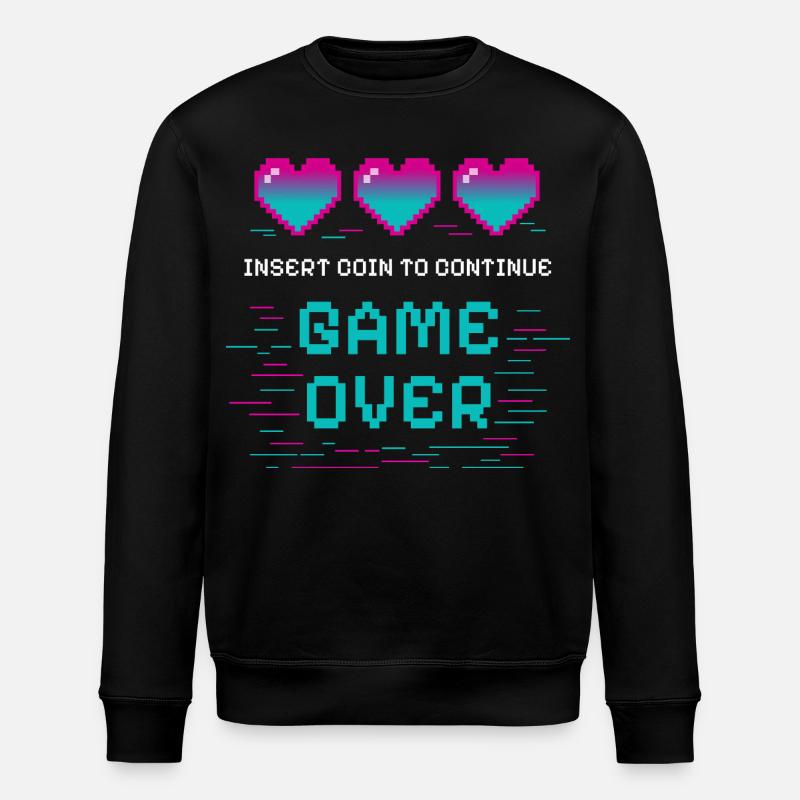 Retro Pixel Heart avec motif gaming - Sweat bio ROLLER Stanley/Stella Unisexe - noir