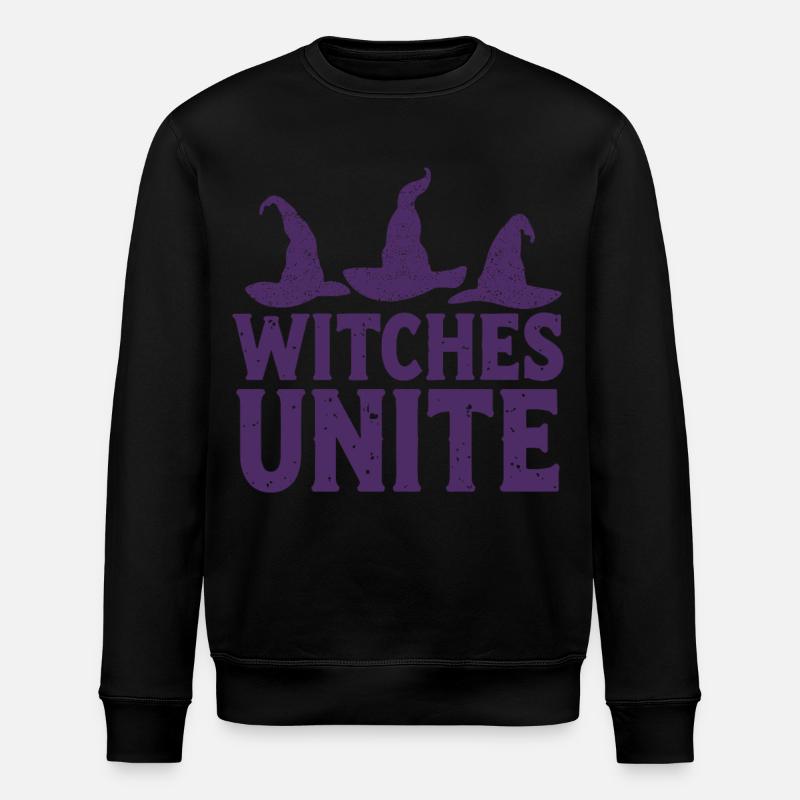 Witches Unite – Hexenhut Spruch - Stanley/Stella Unisex Bio-Sweatshirt ROLLER - Schwarz