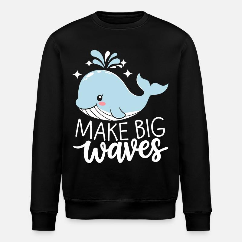 Make Big Waves With Confidence - Stanley/Stella ROLLER Unisex Organic Sweatshirt - black