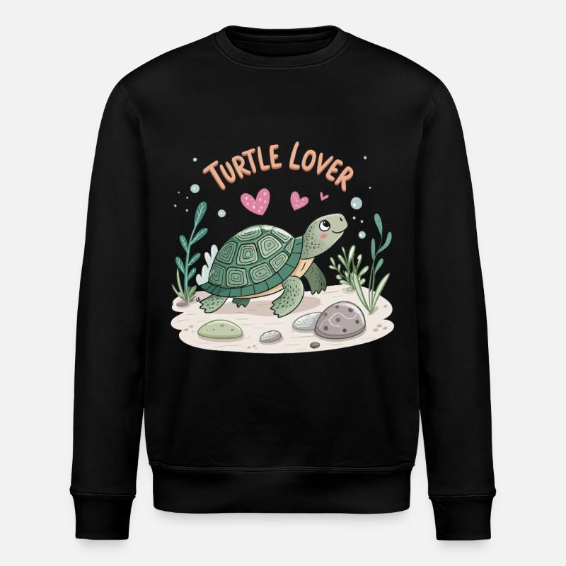Schildkröte in Liebe Illustration - Stanley/Stella Unisex Bio-Sweatshirt ROLLER - Schwarz