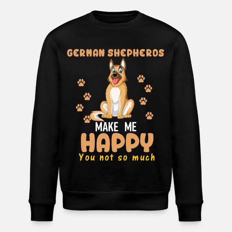 German Shepherd Happiness - Stanley/Stella ROLLER Unisex Organic Sweatshirt - black