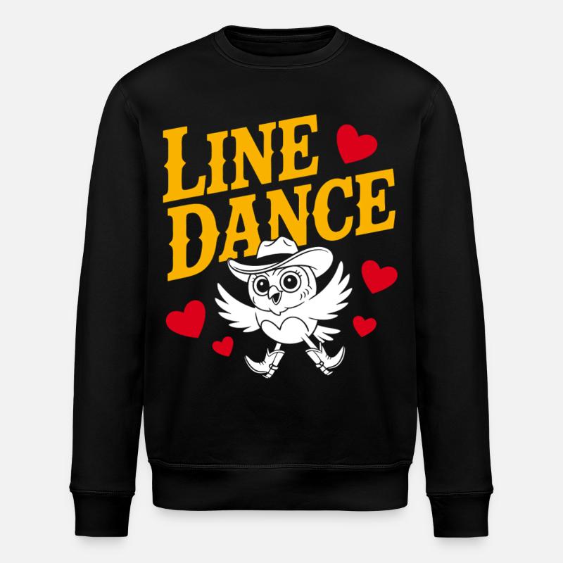 Linedance Eule mit Herzmotiven - Stanley/Stella Unisex Bio-Sweatshirt ROLLER - Schwarz
