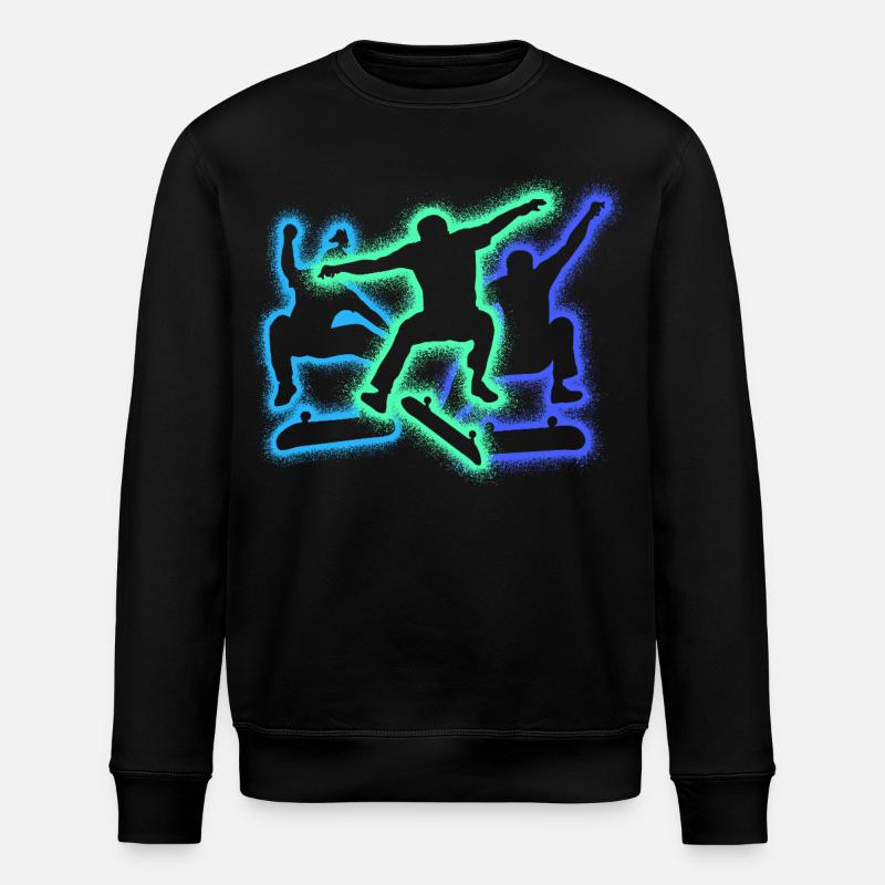 Skating, Skateboarder, Skateurs, Silhouettes, Skateboard - Sweat bio ROLLER Stanley/Stella Unisexe - noir