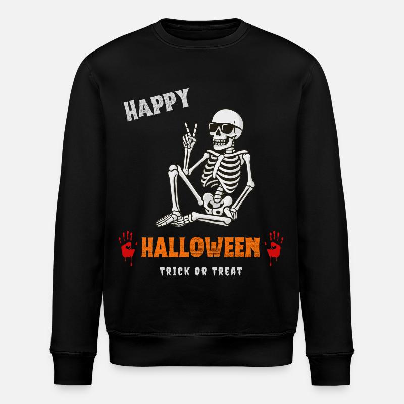 Odeur d’Halloween avec squelette - Sweat bio ROLLER Stanley/Stella Unisexe - noir