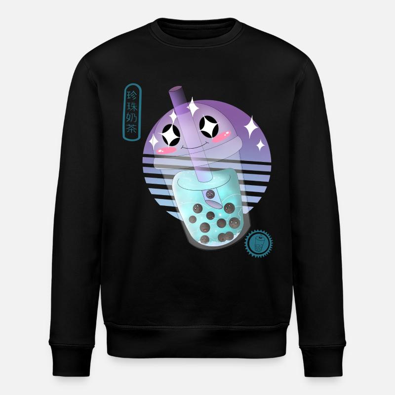 Kawaii Bubble Tee Illustration - Stanley/Stella Unisex Bio-Sweatshirt ROLLER - Schwarz