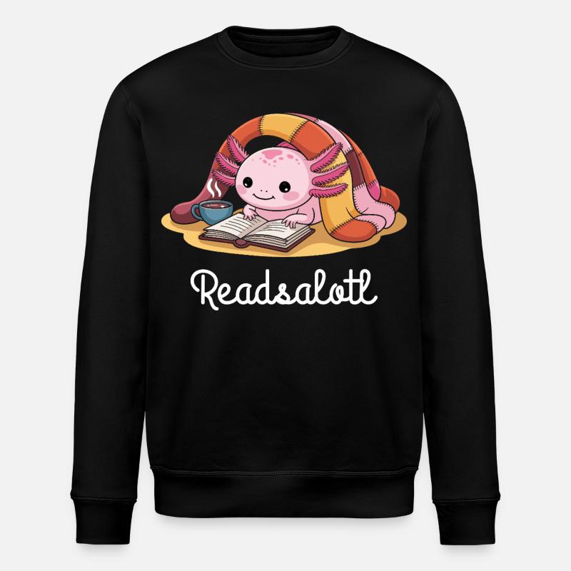Readsalotl Axolotl-Lesebücher - Stanley/Stella Unisex Bio-Sweatshirt ROLLER - Schwarz