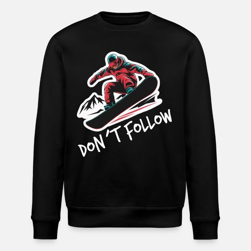 Snowboarder beim Snowborading - Stanley/Stella Unisex Bio-Sweatshirt ROLLER - Schwarz