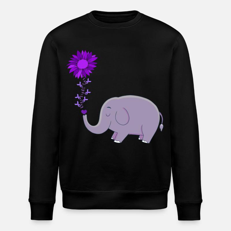 Cute Elephant Flower Magic - Stanley/Stella ROLLER Unisex Organic Sweatshirt - black