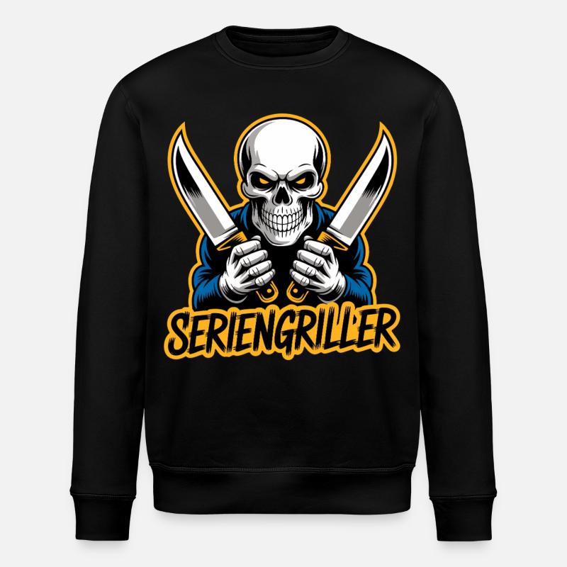 Crâne série griller crâne drôle - Sweat bio ROLLER Stanley/Stella Unisexe - noir