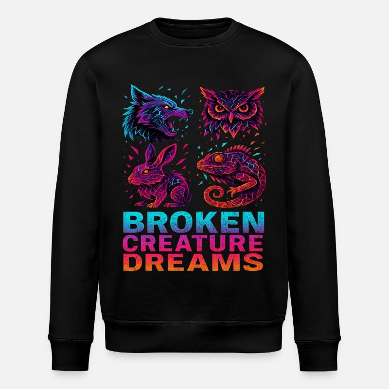 Bizarre Abstract Animals Broken Creatures - Stanley/Stella ROLLER Unisex Organic Sweatshirt - black