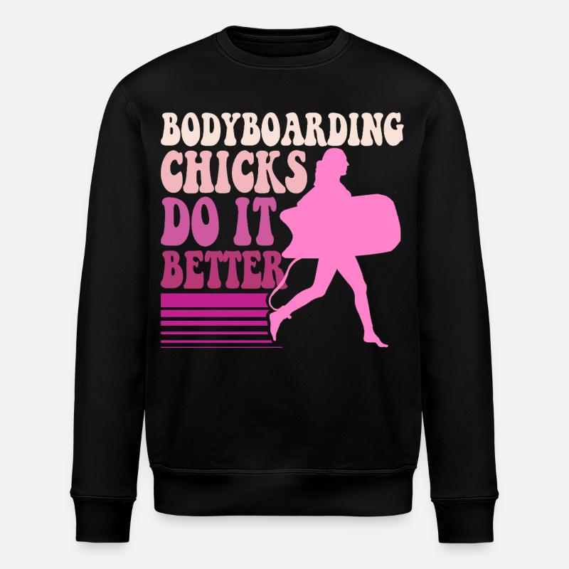 Bodyboarding Chicks Bodyboarder - Stanley/Stella Unisex Bio-Sweatshirt ROLLER - Schwarz