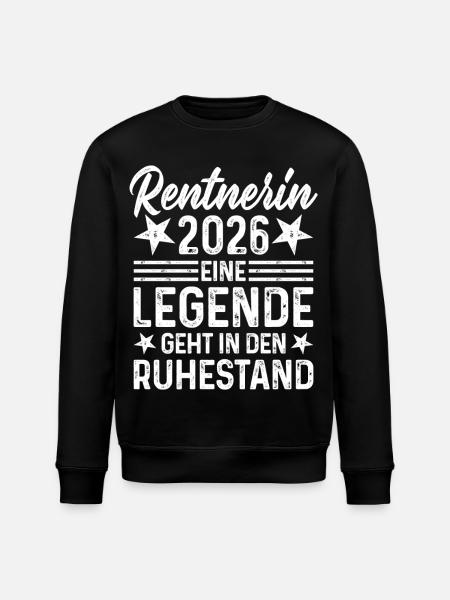 Pensioner 2026 A legend is retiring - Stanley/Stella ROLLER Unisex Organic Sweatshirt - black