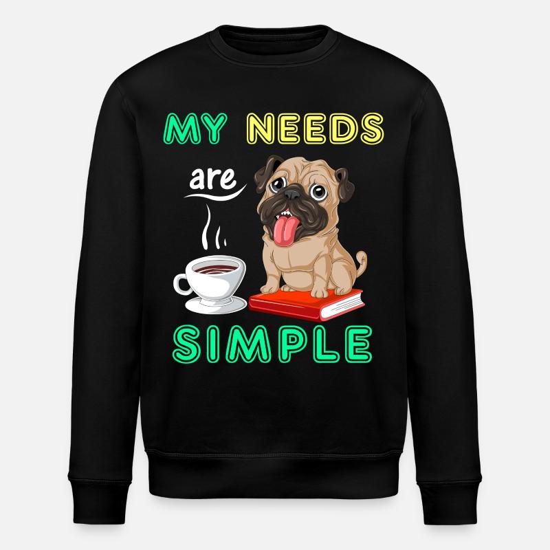 Pug Books Chemise de café - Sweat bio ROLLER Stanley/Stella Unisexe - noir