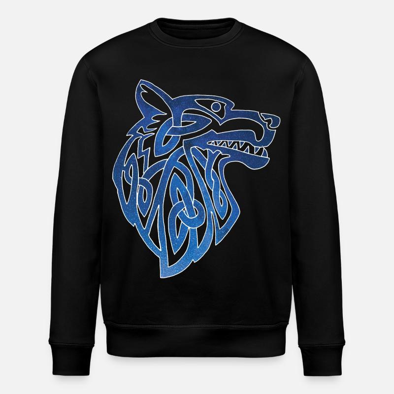 Loup viking et ciel étoilé - Sweat bio ROLLER Stanley/Stella Unisexe - noir