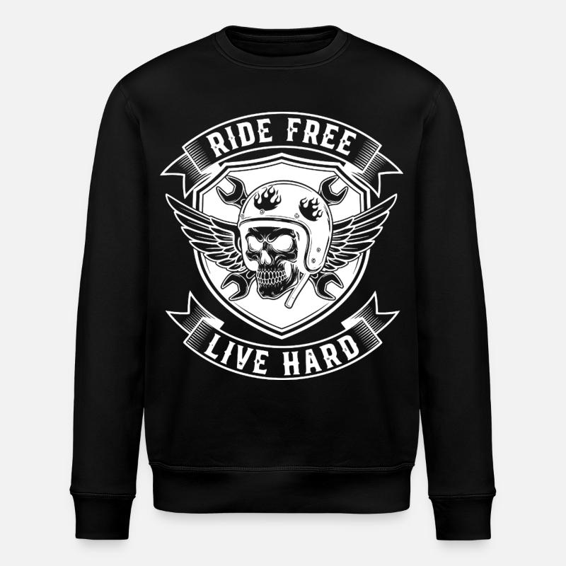 Biker Design - Ride Free Live Hard - Stanley/Stella Unisex Bio-Sweatshirt ROLLER - Schwarz