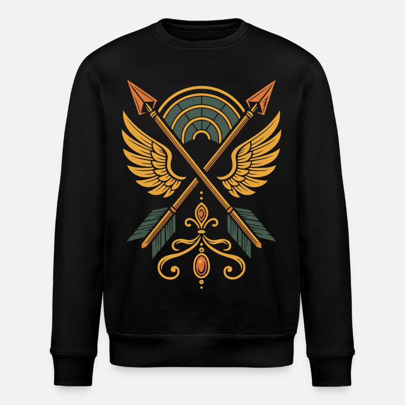 Bogenschießen Ziel Bogenschütze Bogenjagd Design - Stanley/Stella Unisex Bio-Sweatshirt ROLLER - Schwarz