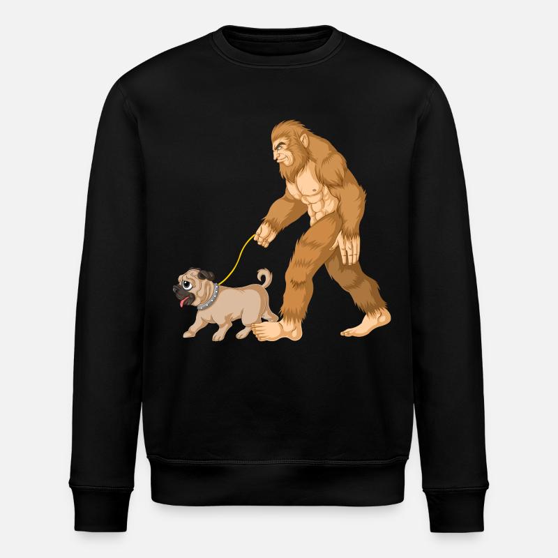 Bigfoot Laufender Mops - Stanley/Stella Unisex Bio-Sweatshirt ROLLER - Schwarz