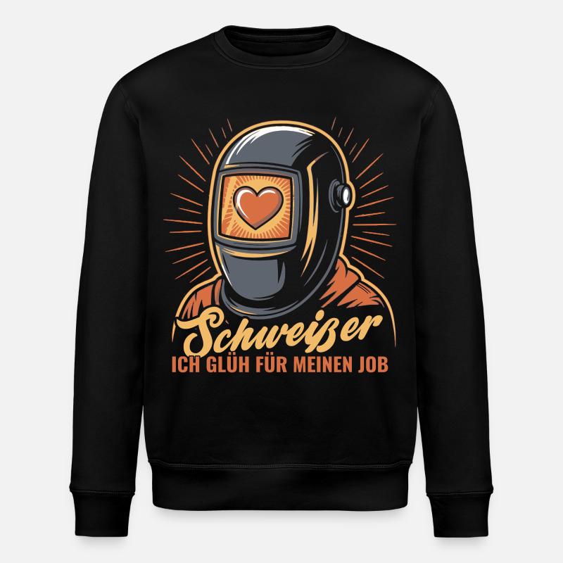 Leitbildfeuer Schweißer mit Herzen - Stanley/Stella Unisex Bio-Sweatshirt ROLLER - Schwarz