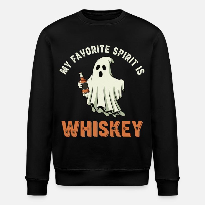 Fantôme avec bouteille de whisky - Sweat bio ROLLER Stanley/Stella Unisexe - noir