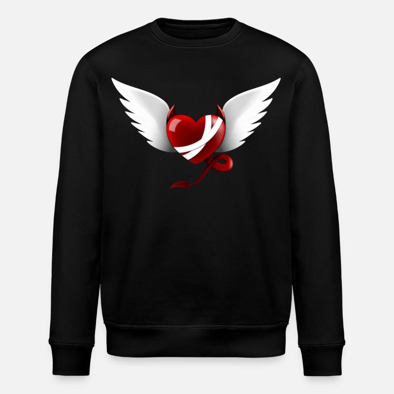 Coeur diable ange Design cadeau - Sweat bio ROLLER Stanley/Stella Unisexe - noir
