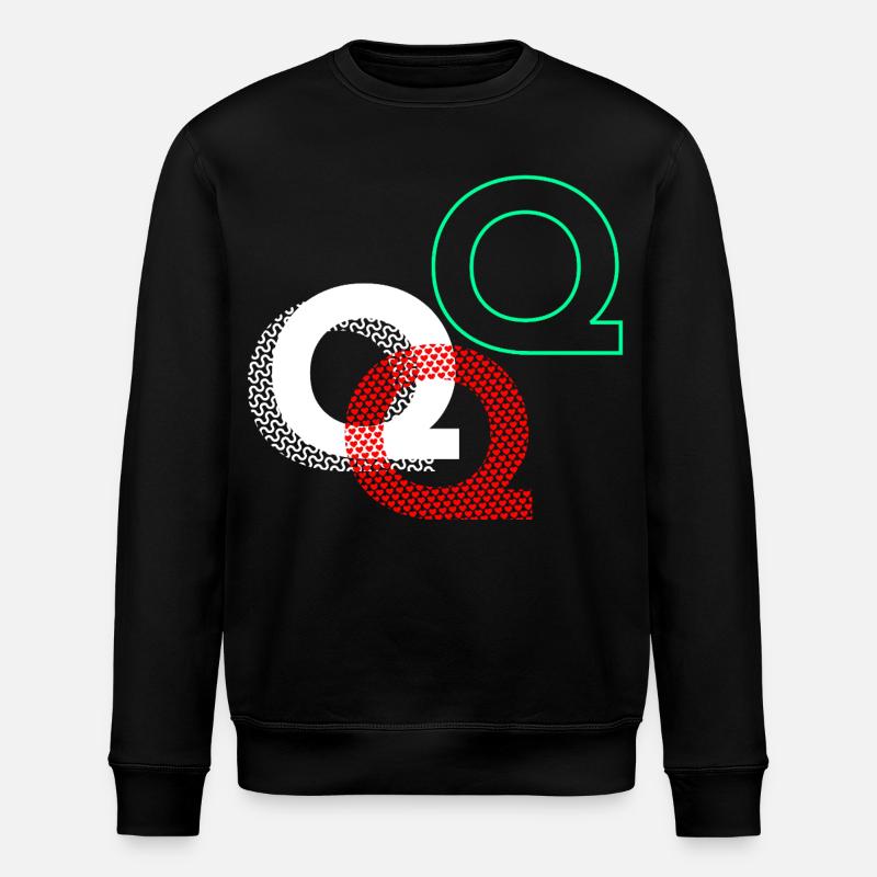 Buchstabe Q Geschenk - Stanley/Stella Unisex Bio-Sweatshirt ROLLER - Schwarz