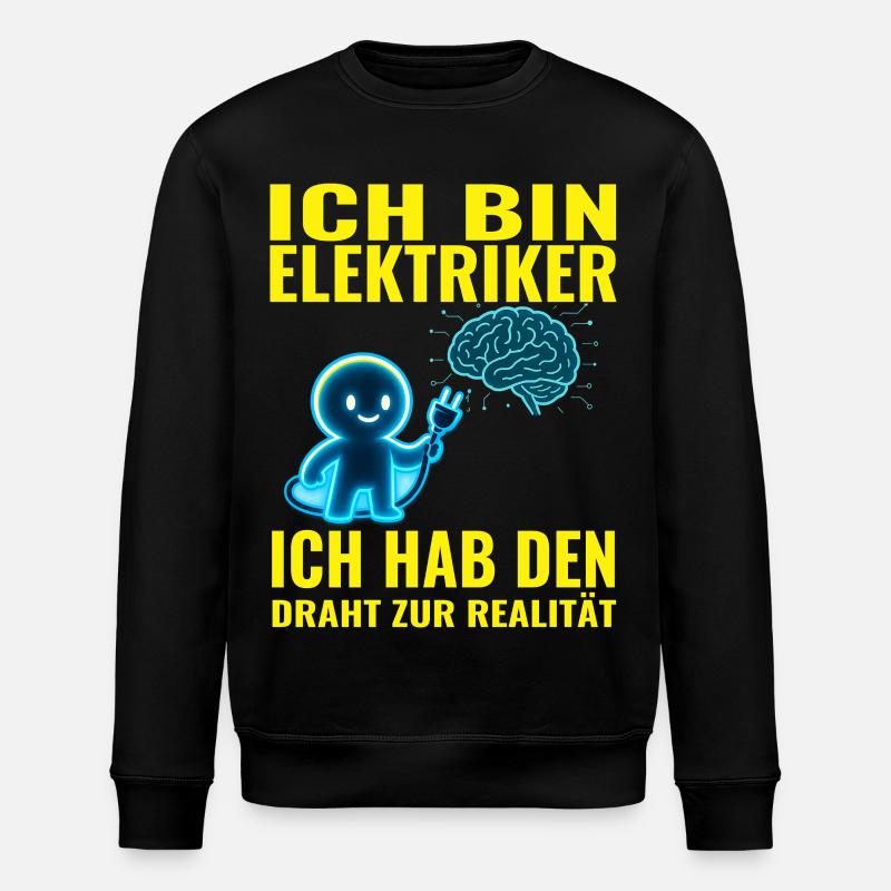 Elektrischer Geist mit Draht-Amongus - Stanley/Stella Unisex Bio-Sweatshirt ROLLER - Schwarz