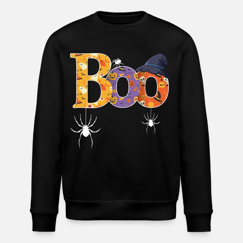 Boo motif Halloween - Sweat bio ROLLER Stanley/Stella Unisexe - noir