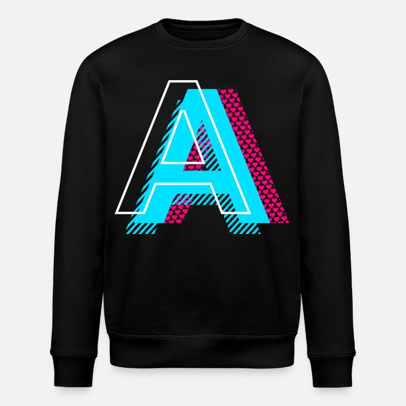 Lettre initiale A - Sweat bio ROLLER Stanley/Stella Unisexe - noir