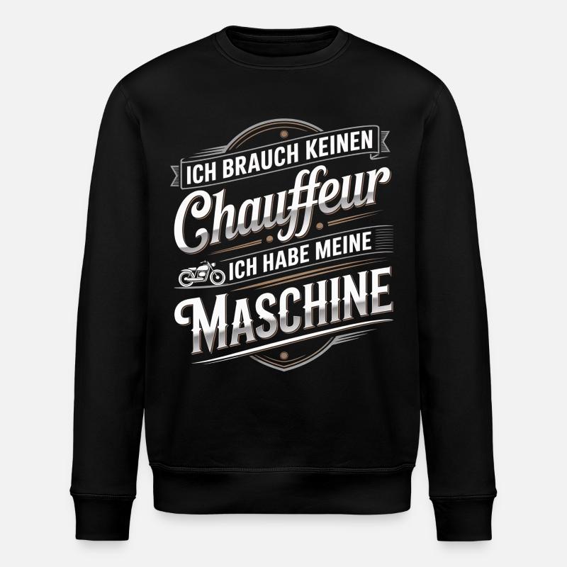 Machine instead of chauffeur - Stanley/Stella ROLLER Unisex Organic Sweatshirt - black