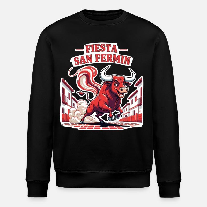 Fiesta San Fermín Bull Run - Stanley/Stella ROLLER Unisex Organic Sweatshirt - black