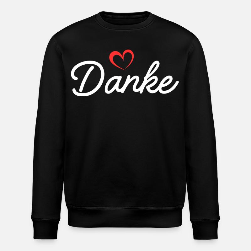 Thank You Heart Script - Stanley/Stella ROLLER Unisex Organic Sweatshirt - black