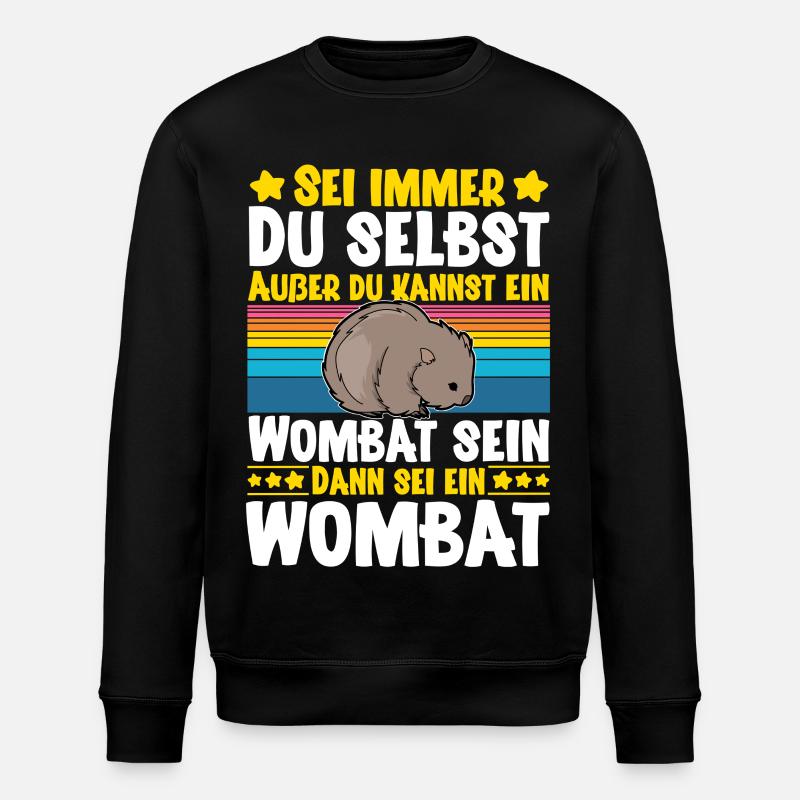 Wombat - Stanley/Stella Unisex Bio-Sweatshirt ROLLER - Schwarz
