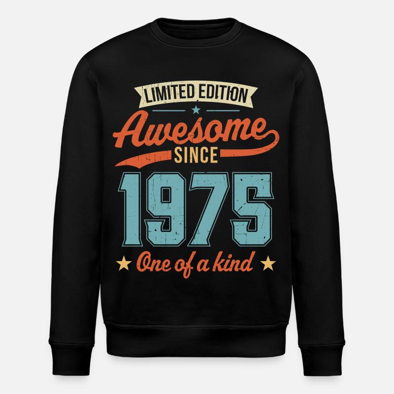 Genial seit 1975 - Stanley/Stella Unisex Bio-Sweatshirt ROLLER - Schwarz