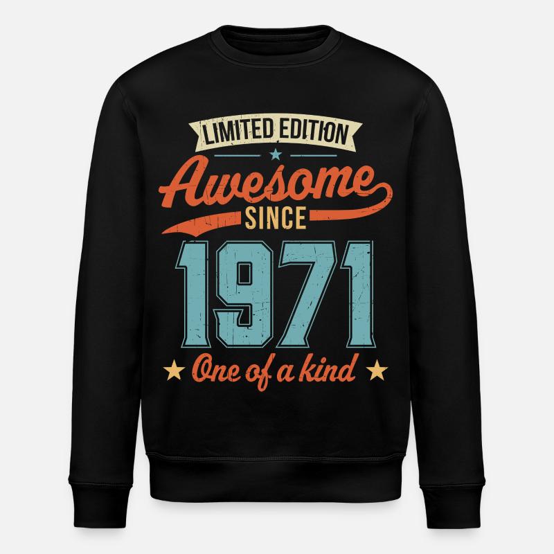 Genial seit 1971 - Stanley/Stella Unisex Bio-Sweatshirt ROLLER - Schwarz