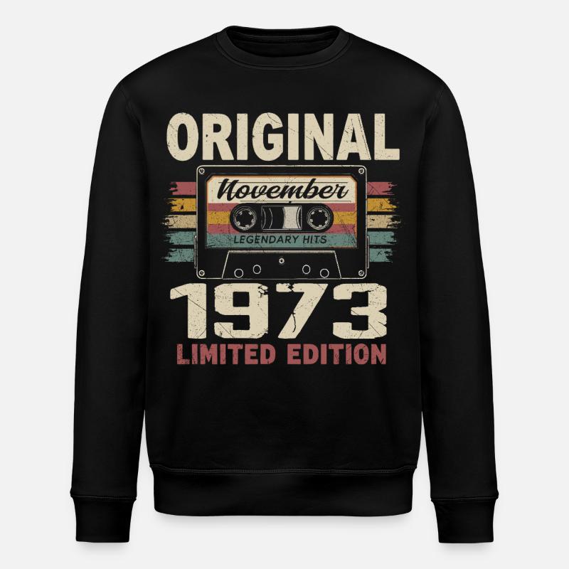 November 1973 Gift November 1973 - Stanley/Stella ROLLER Unisex Organic Sweatshirt - black