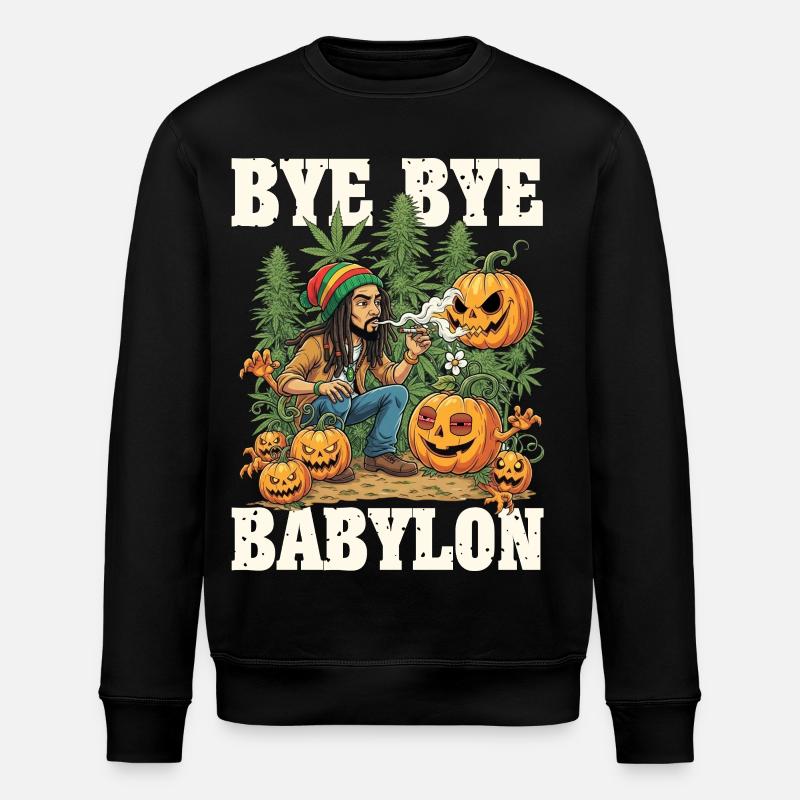 Halloween Weed - Stanley/Stella Unisex Bio-Sweatshirt ROLLER - Schwarz