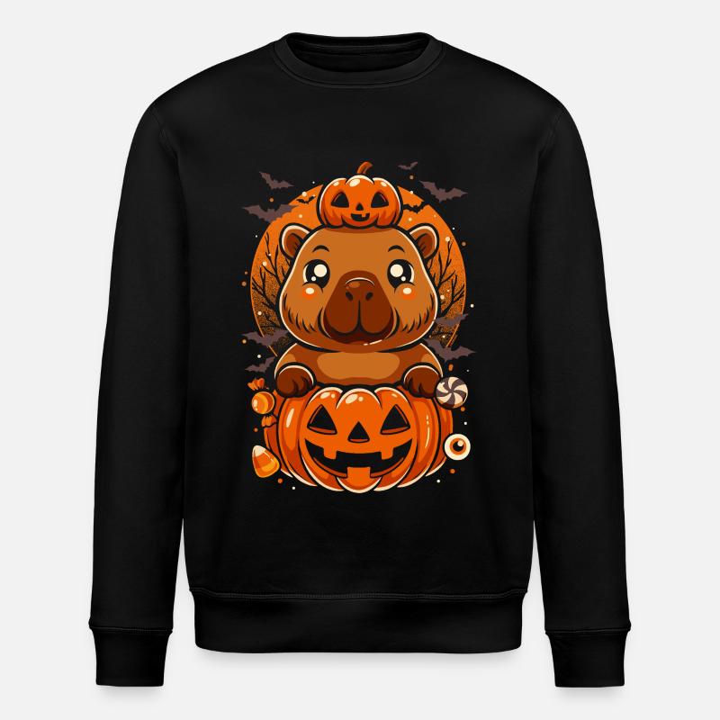 Capibara Halloween Citrouilles - Sweat bio ROLLER Stanley/Stella Unisexe - noir