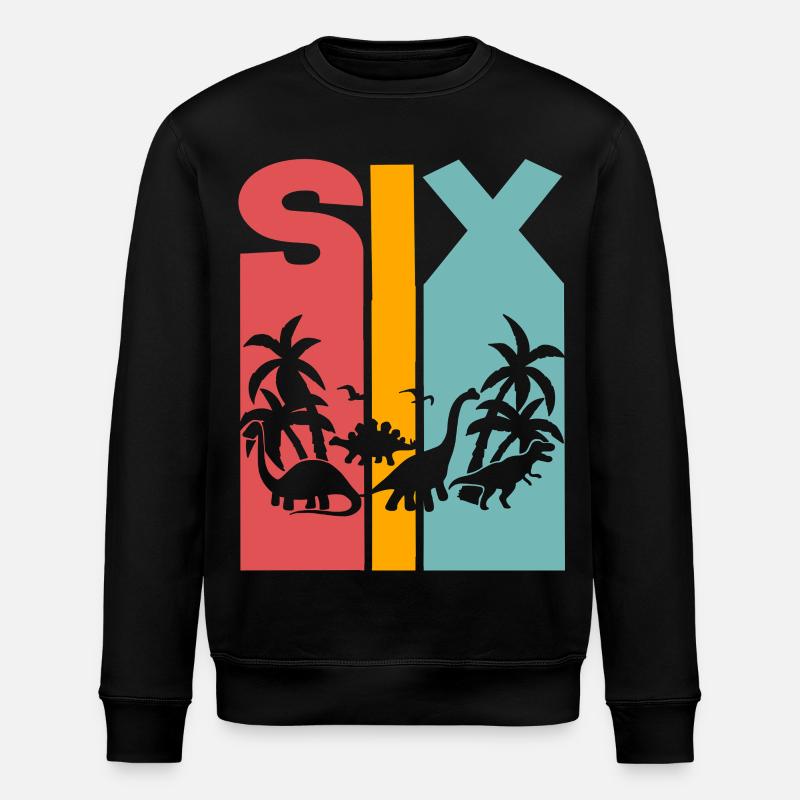 6ème anniversaire dinosaure - Sweat bio ROLLER Stanley/Stella Unisexe - noir