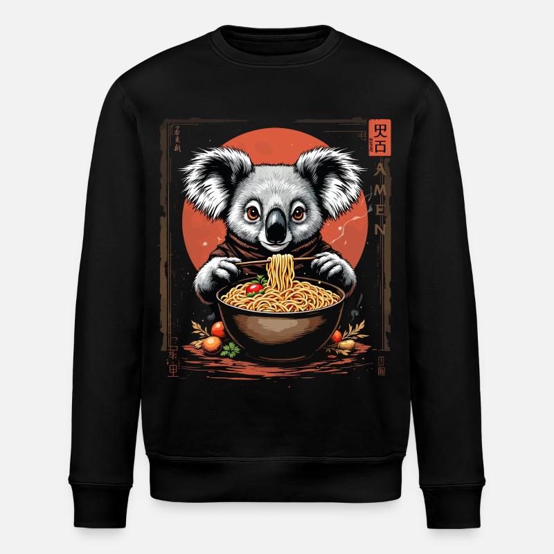 Koala Ramen Kunstdesign - Stanley/Stella Unisex Bio-Sweatshirt ROLLER - Schwarz