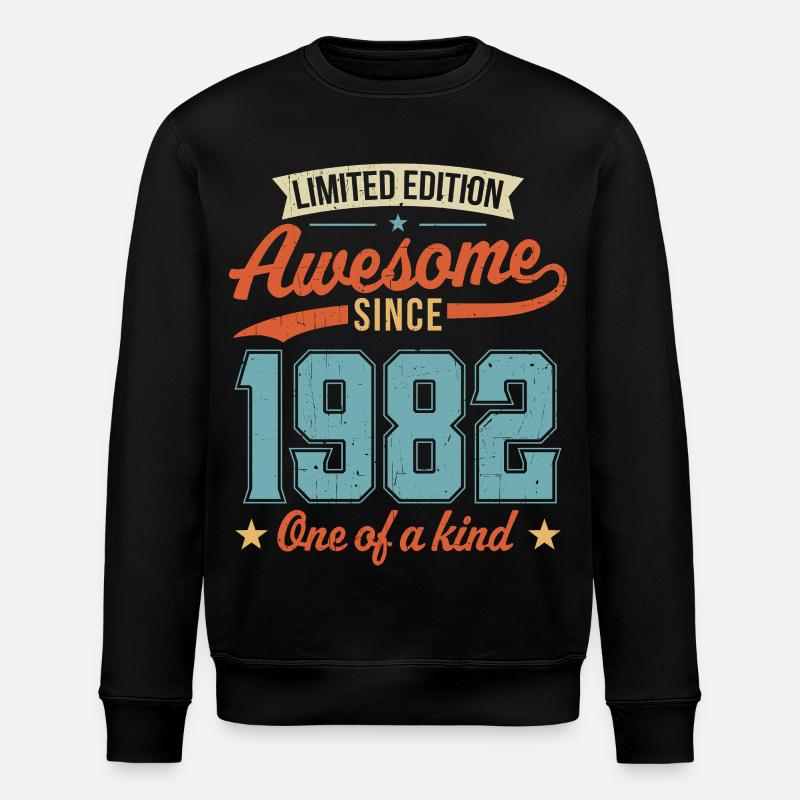 Awesome Since 1982 - Stanley/Stella ROLLER Unisex Organic Sweatshirt - black