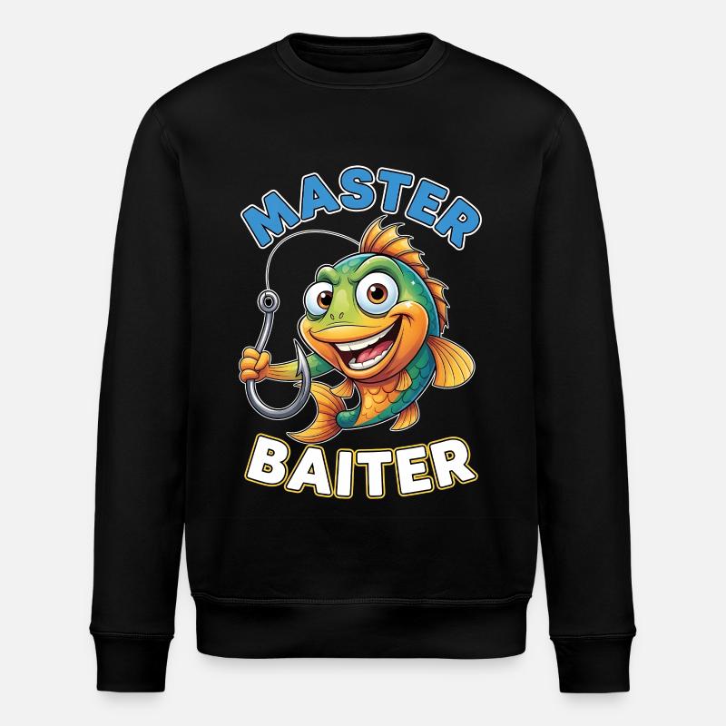 Master Baiter – Funny Angler Saying - Stanley/Stella ROLLER Unisex Organic Sweatshirt - black