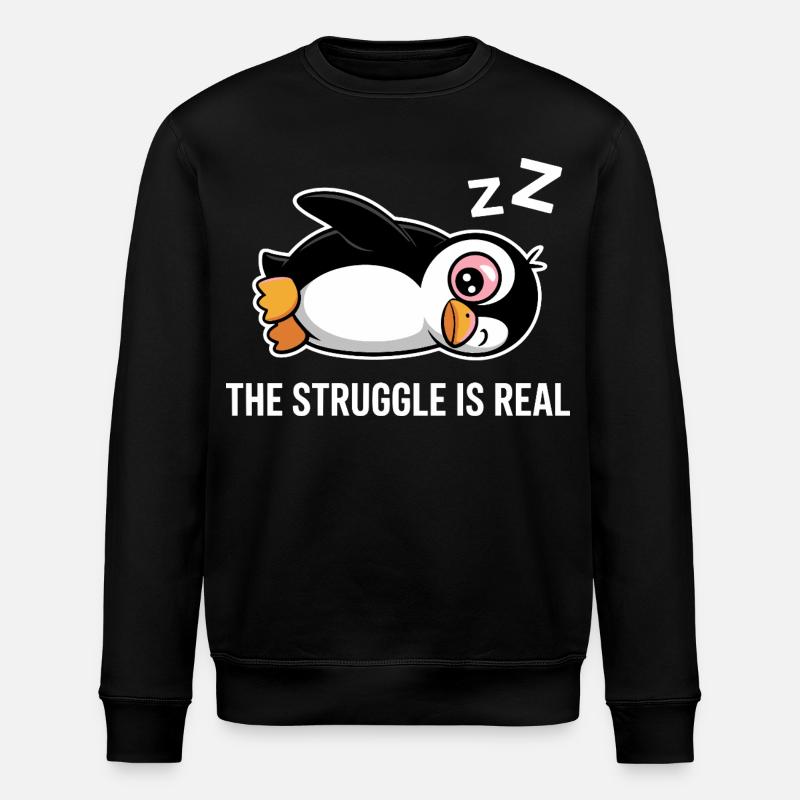Pinguin Lustiger Spruch - Stanley/Stella Unisex Bio-Sweatshirt ROLLER - Schwarz