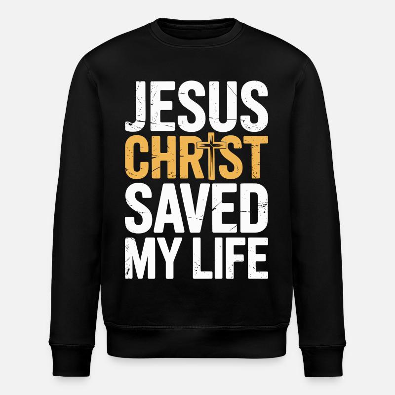 Jésus-Christ m’a sauvé la vie - Sweat bio ROLLER Stanley/Stella Unisexe - noir