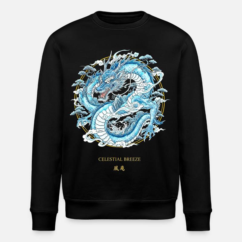 Celestial Breeze Himmlischer Winddrache - Stanley/Stella Unisex Bio-Sweatshirt ROLLER - Schwarz
